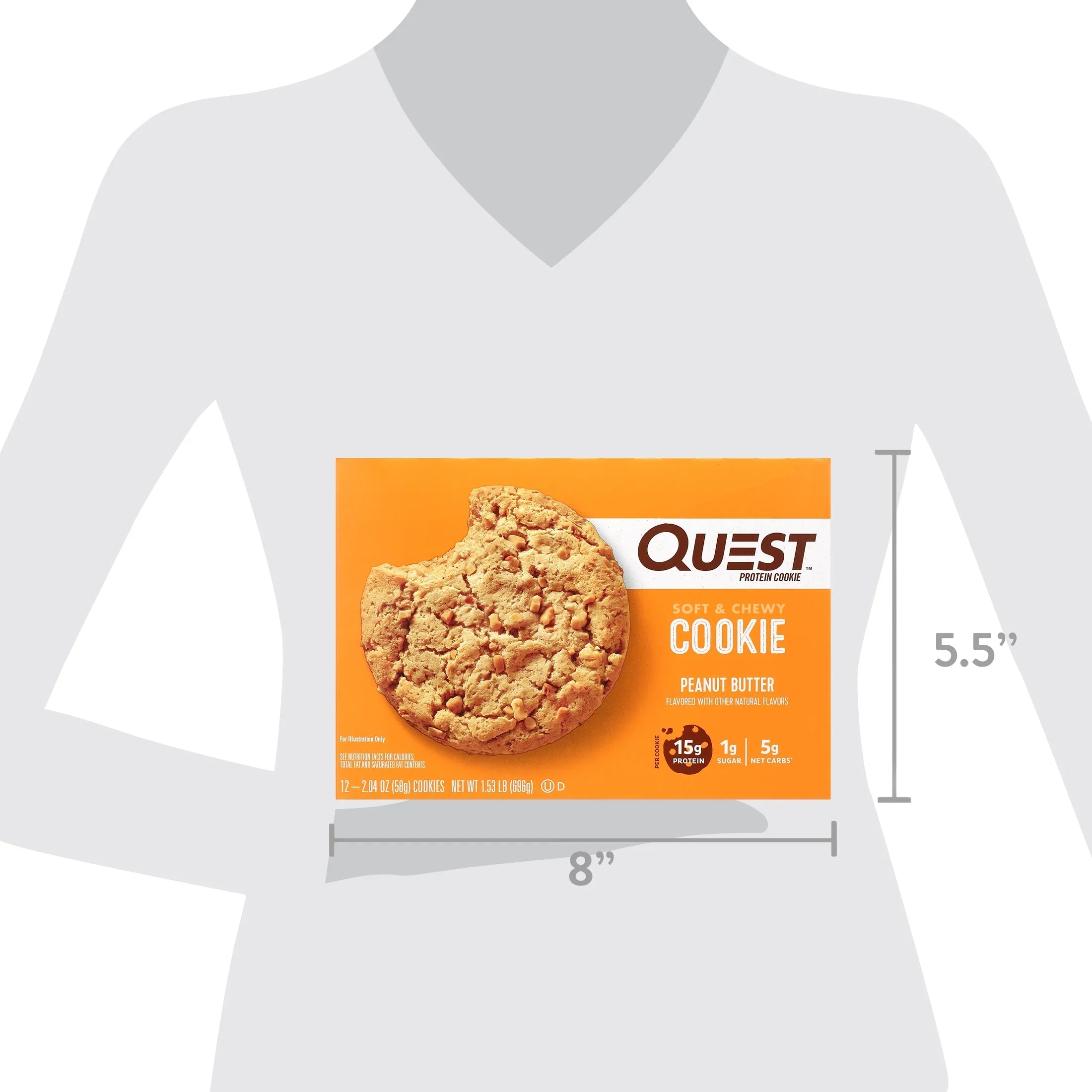Quest Protein Cookie, Peanut Butter, 15g Protein, 12 Ct