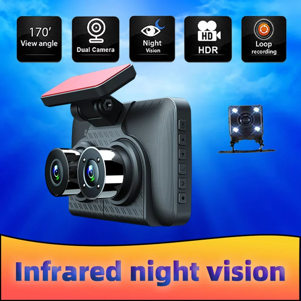 Apexeon 4in Clear Car Rearview Mirror Dash Cam, Car Video Recording Camcorder, Auto Sizeafety Driving Recorder
