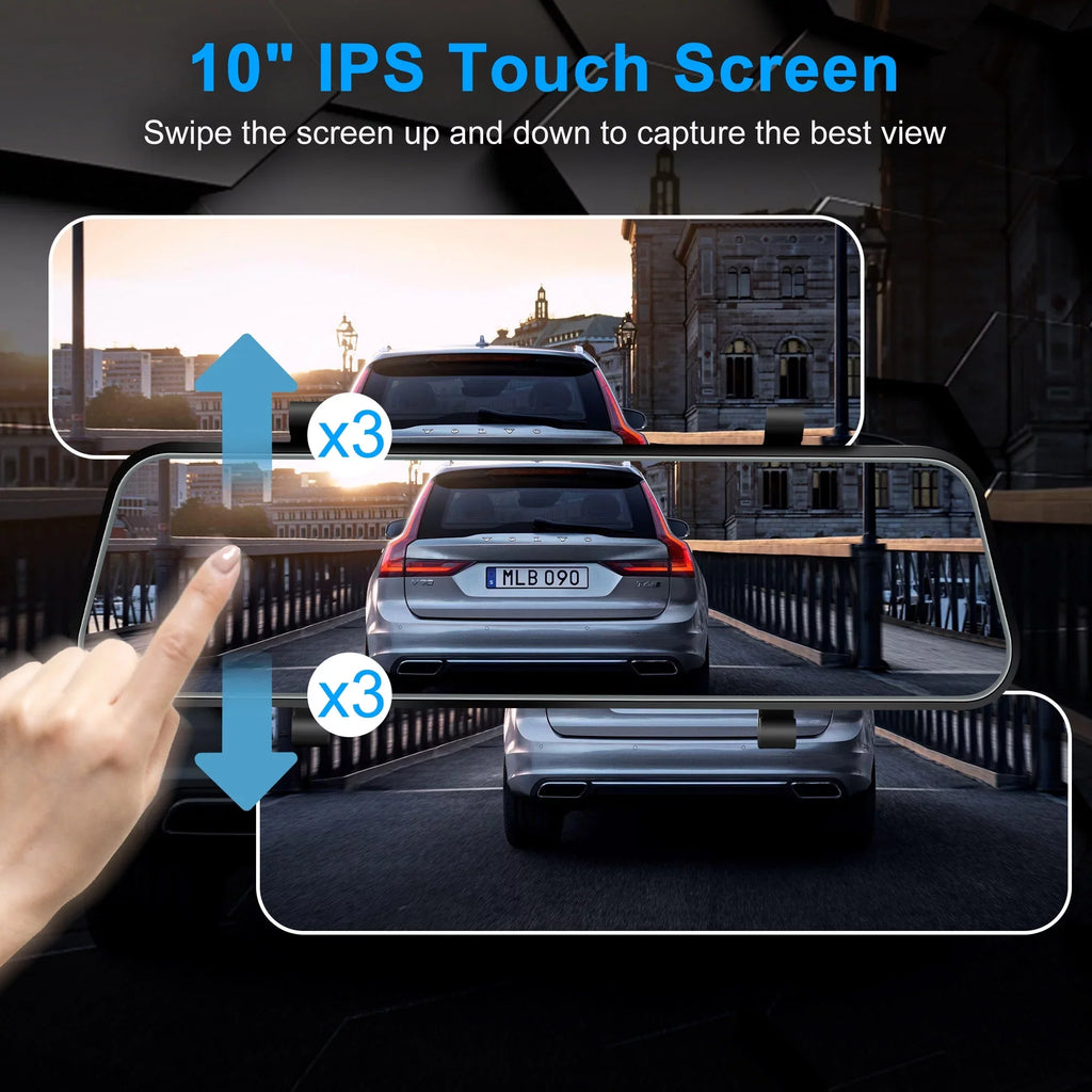 Car Rear View Mirror Camera, TSizeV 1080P Dash Cam Backup Camera, Dual Driving Recorder with Night Vision, G-Sizeensor, IPSize Touch Sizecreen