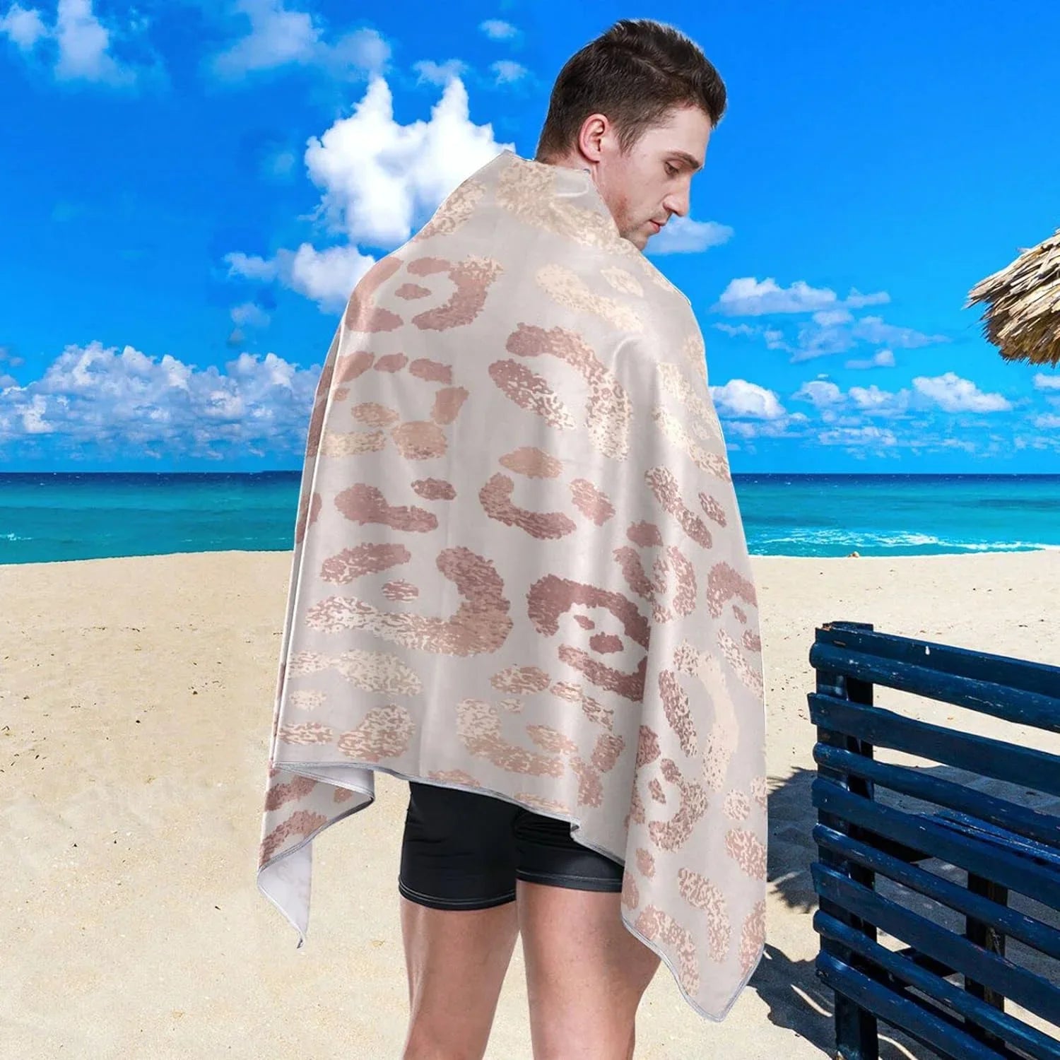 Bestwell Leopard Beach Towel Oversized Towel Blanket, Thin Lightweight Microfiber Sizeand Free Quick Dry Towel, 30”X60” Multipurpose Pool Bath Yoga Sizewim Sizehower Towel