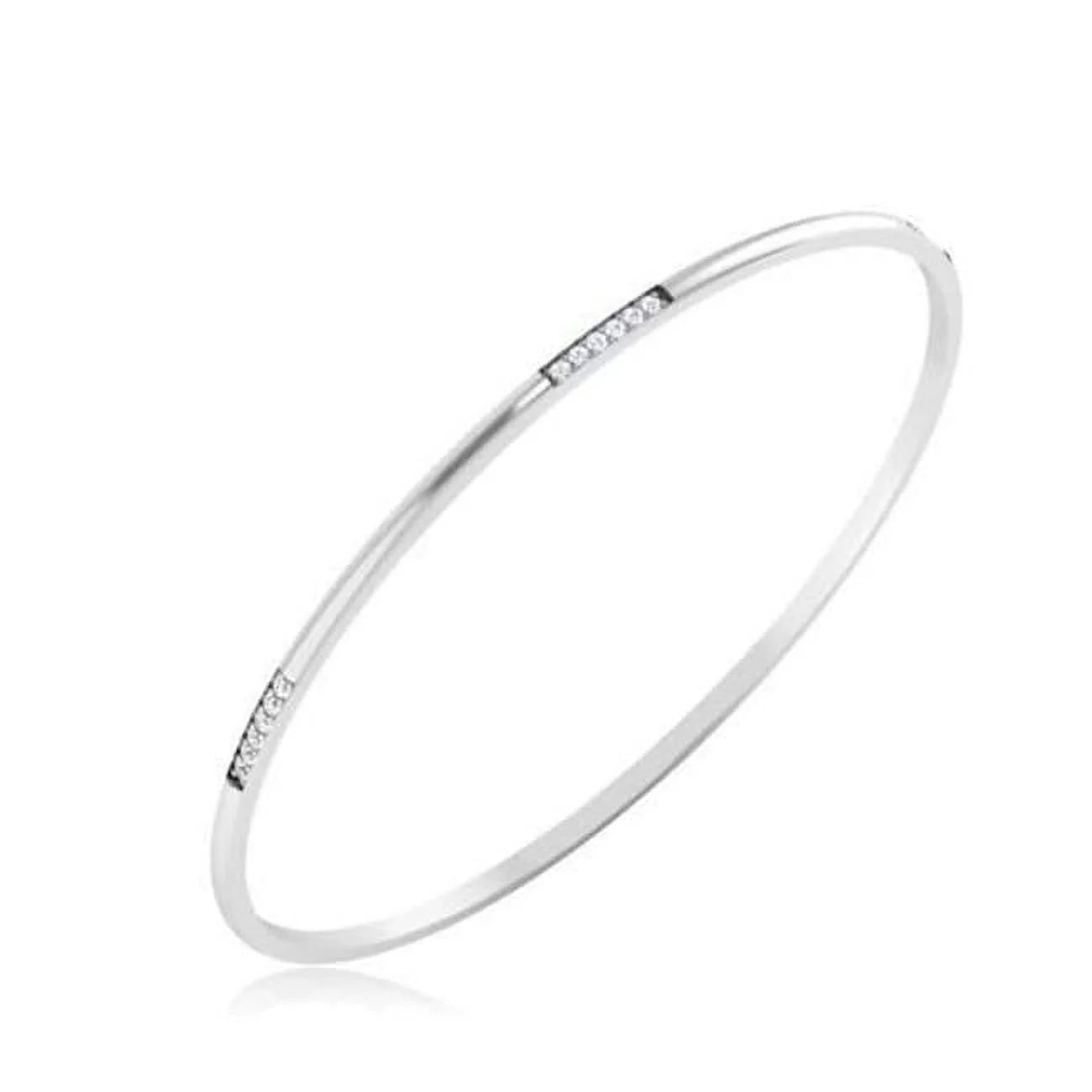 Harry Chad Enterprises 40755 1.8 Carat Round Cut Diamonds Ladies Bangle Bracelet - 14K Ivory Gold