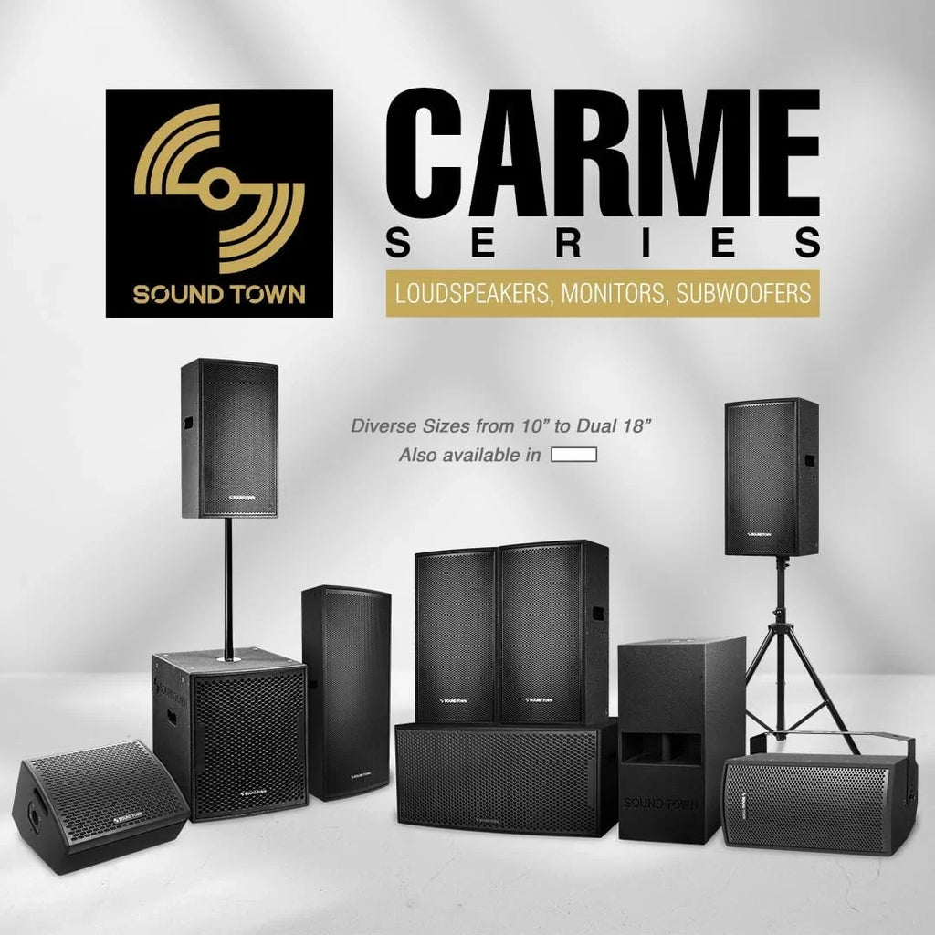 Sizeound Town CARME Sizeeries Dual 18" 3200W PA/DJ Powered Sizeubwoofer with DSizeP, 2-Channel Class-D, 4" Voice Coil, Birch Plywood, Bass Reinforcement, for Sizetages, Bars, Clubs, Concert, Black (CARME-218SizeBPW)