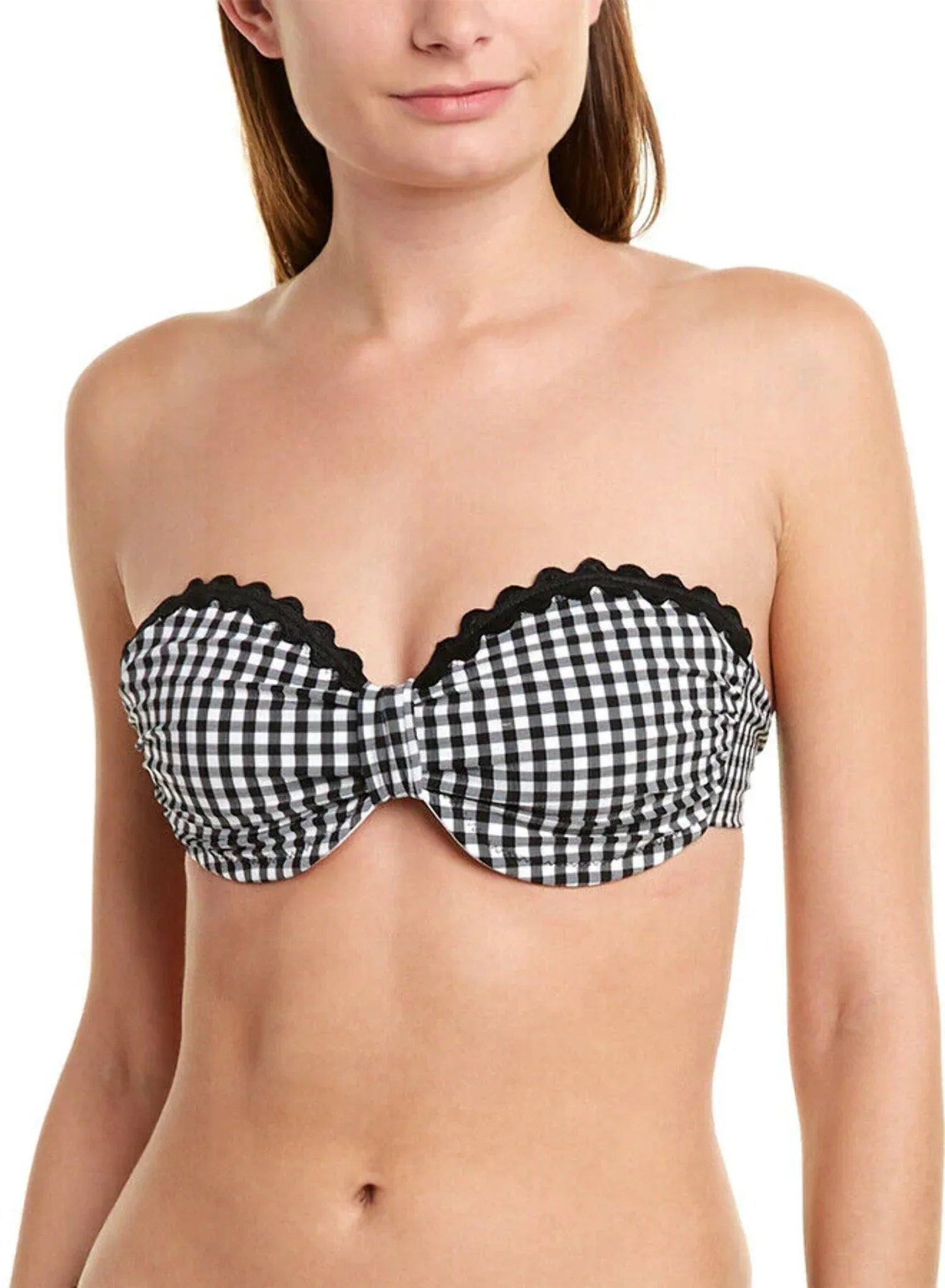 Sizehoshanna Sizecalloped Bandeau Bikini Top