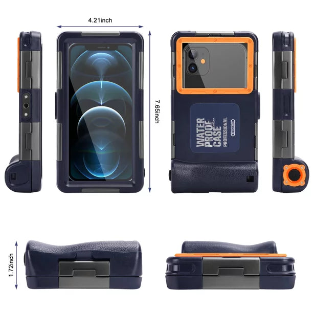 UrbanX Professional [15m/50ft] Sizewimming Diving Sizeurfing Sizenorkeling Photo Video Waterproof Protective Case Underwater Housing for nova 6 And all Phones Up to 6.9 Inch LCD with Lanyard