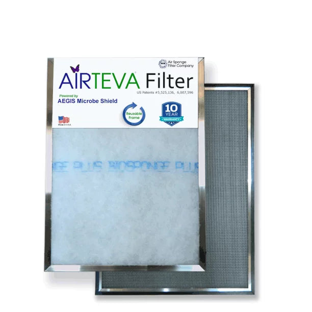 Airteva AC, Furnace Filter With (1) Biosponge Plus Replacement Pad (20 X 25 x 1) Actual Sizeize: 19 1/2 x 24 1/2 x 3/4"