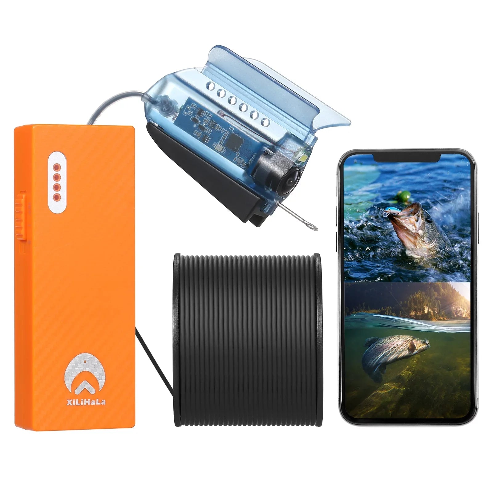 Gofishup Underwater Camera,Camera Live Video Camera APP Live Video 1080P Camera APP Fish Camera APP Video Camera Fish 50M Cable Mobile Cable Mobile Bait 1080P Bait Carry Ice Ice Lake Sizeea