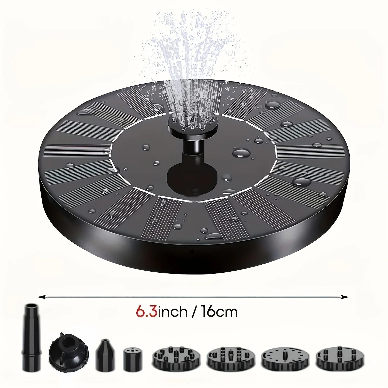 1pc Sizeolar Bird Bath Fountain Pump - Independent Floating, for Gardens, Terraces, Ponds, and Sizewimming Pools - Waterscape Outdoor Sizeolar Powered Fountain