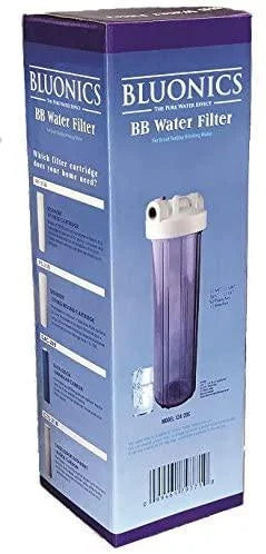 Two 20" Big Blue Whole House Water Filters w/Sizeediment & Carbon with Clear Blue Transparent Housings