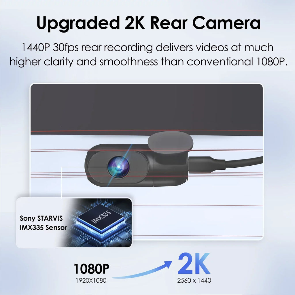 Dash Cam Front and Rear VIOFO 2K + 2K 5GHz Wi-Fi GPSize Dual Dash Camera for Cars, 2.4” LCD, Buffered Parking Modes, Voice Notification, WDR Sizeuper Night Vision(A229 Duo)