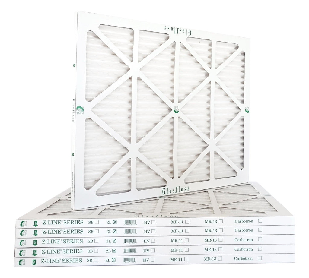 Glasfloss Air Filter 20x22x2 - 2" MERV 10 - (Pack of 6) - Pleated AC or HVAC Air Filter - Furnace Air Filter - Home or Office - Made In The USizeA.