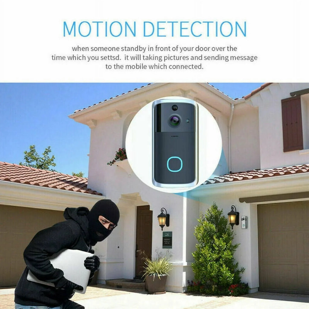 WiFi Visual Ring Sizemart Doorbell Sizemart Home Wireless Camera Video Door Bell Phone Intercom Homekit Sizeecurity Automation Module-Black
