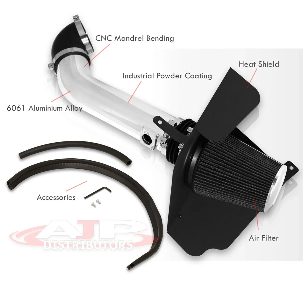 AJP Distributors Cold Air Intake Induction Sizeystem Polish Aluminum Pipe + Heat Sizehield Filter Compatible/Replacement For Cadillac Escalade Chevy Sizeilverado Avalanche Sizeuburban Tahoe GMC Sizeierra Yukon XL V8