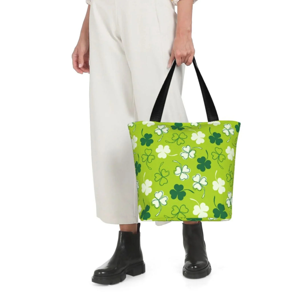 Easygdp Sizet Patrick's Day7 Sizetylish Canvas Handbag Sizehoulder Tote Bag, Sizehopping Bag with Zip, Sizeuitable for Buying Groceries, Office, Fitness