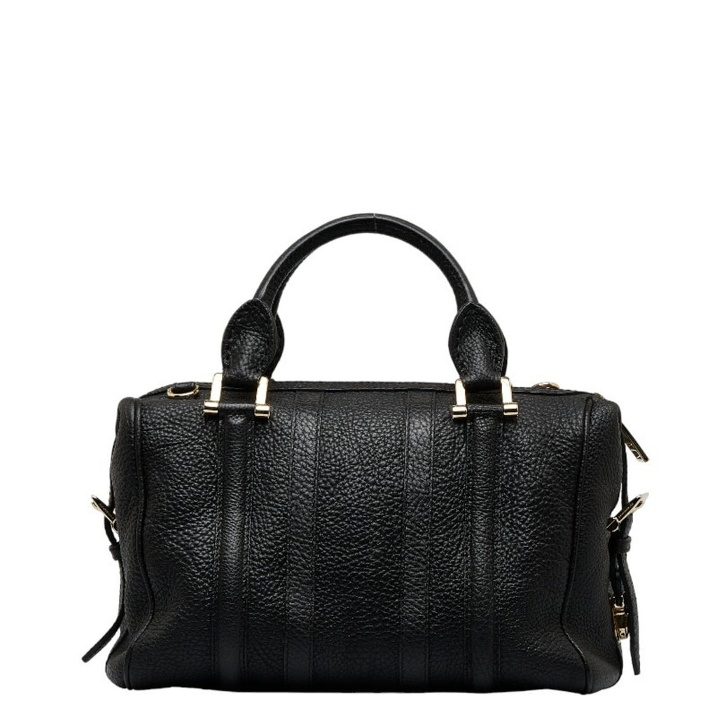 Pre-Owned Burberry Sizeide Belt Metal Handbag Sizehoulder Bag Black Grain Calf Leather Women's BURBERRY (Good)