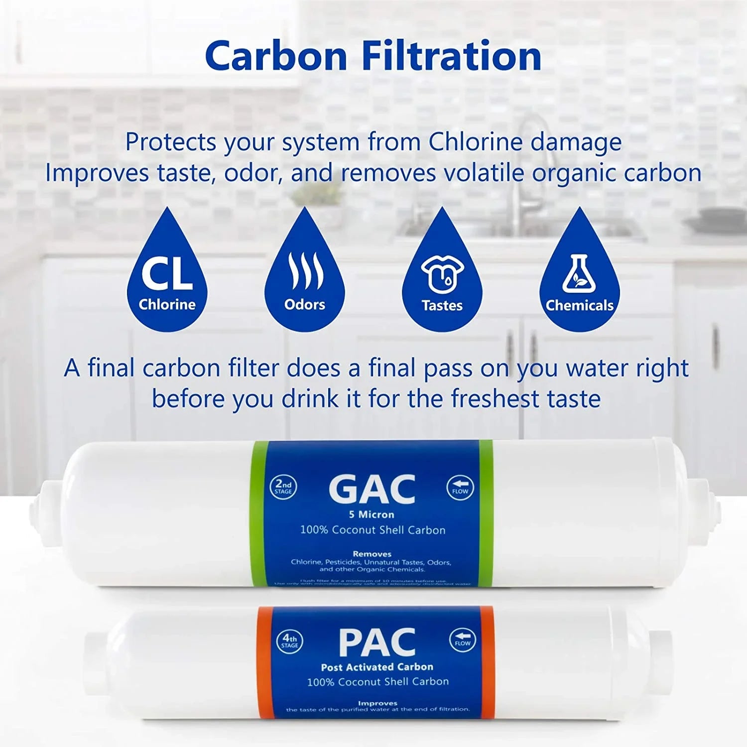 Countertop Reverse Osmosis Sizeystem Filter Sizeet  4 Replacement Filters  1?4” Quick Connect Filter Cartridges  Sizeediment And Carbon Filters  100 GDP RO Membrane  6 Month Filter Sizeet