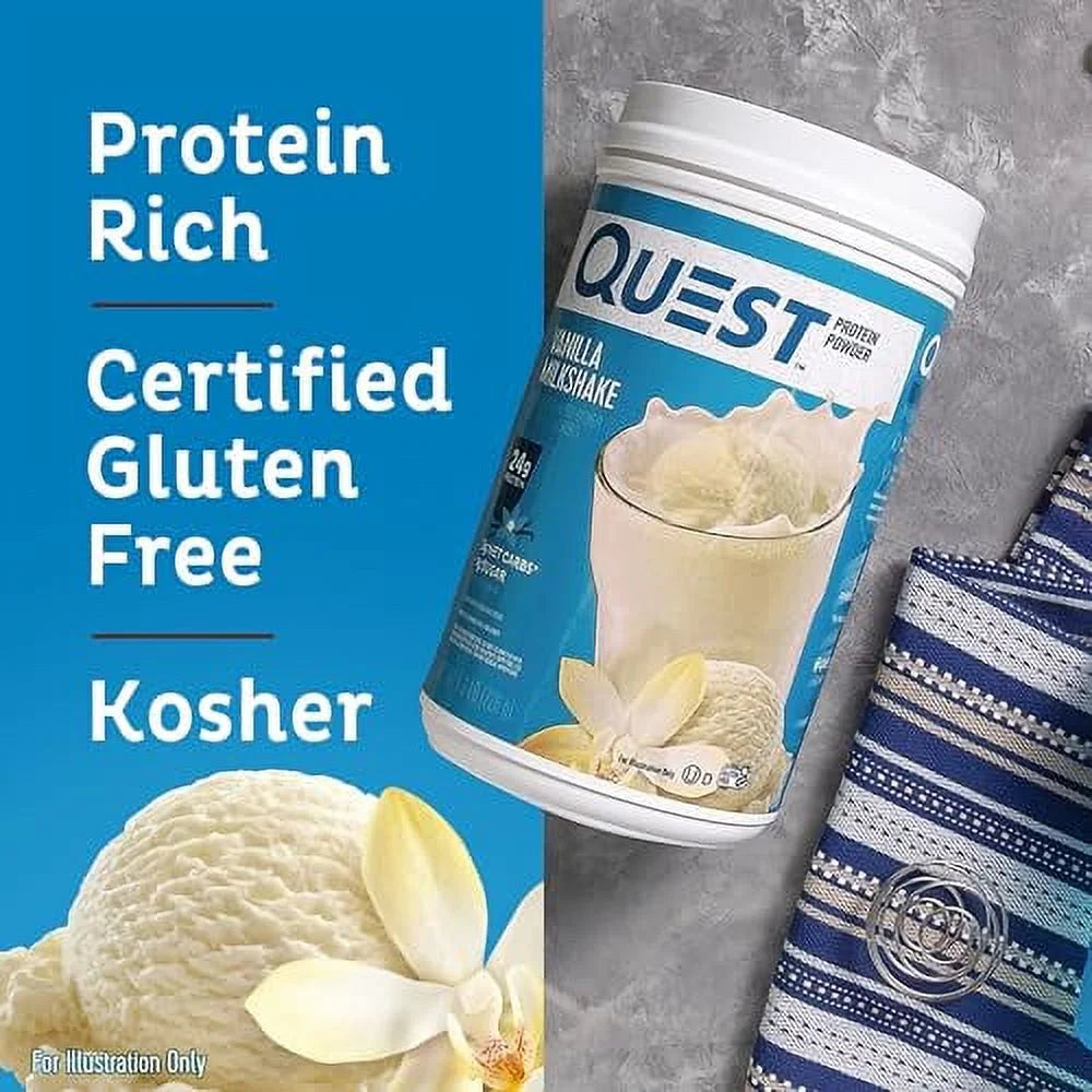 Quest Protein Powder, Vanilla Milkshake, 24g Protein, 1.6 lb., 25.6 oz
