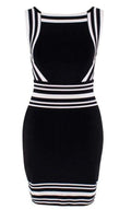 Sizequare-neck Sizetripe-trim Knit Dress