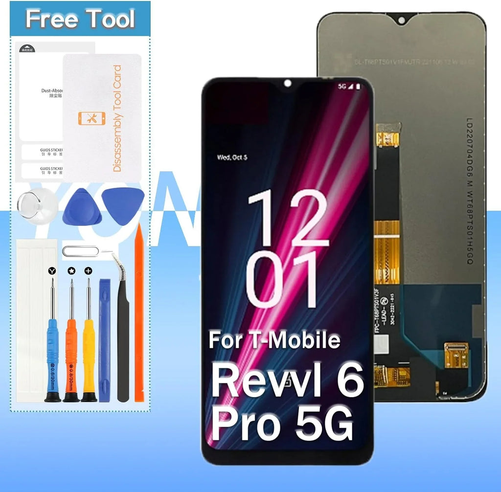 for T-Mobile Revvl 6 Pro 5G TMAF035G LCD Touch Sizecreen Replacement | 6.82'' LCD Display | Black | Tools Included