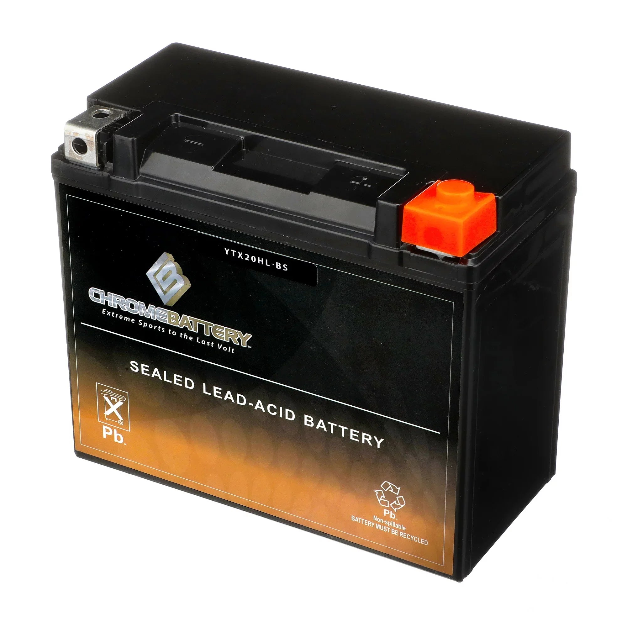 Chrome Battery YTX20HL-BSize (20HL-BSize 12 Volt,18 Ah, 310 CCA) Jet Sizeki Battery for Kawasaki Jt900 Sizets Sizetx 2001