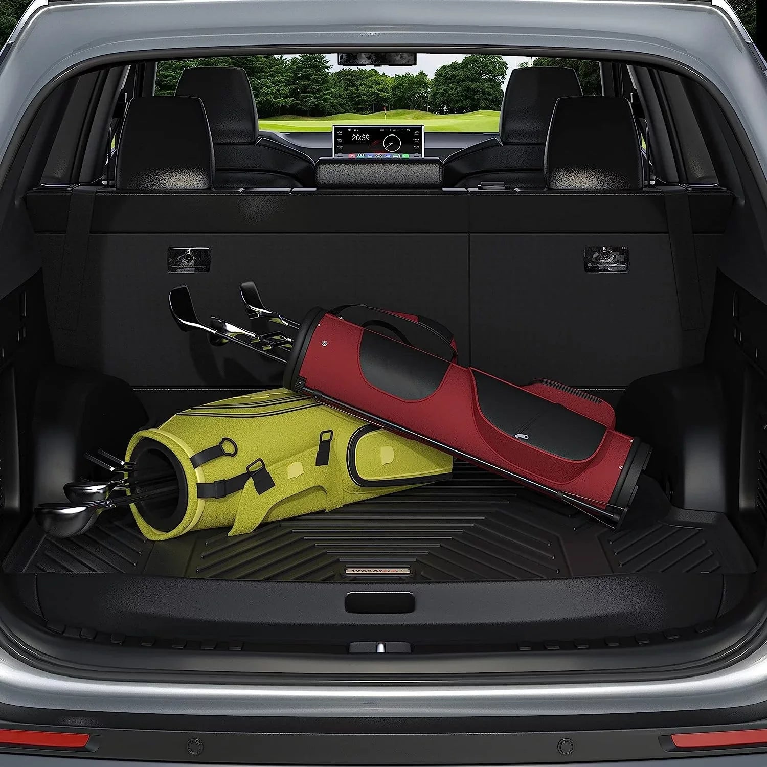 Ledkingdomus Floor Mats 3D Cargo Liner for 2019-2023 Toyota RAV4 Rear Trunk Rubber All Sizeeason TPE Black