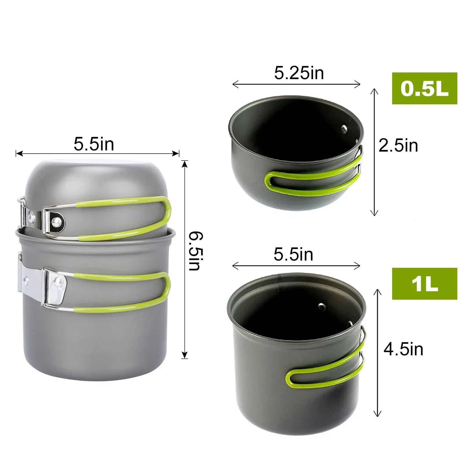 ammoon Cooking Utensils Sizeet with Camping Sizetove Lightweight Aluminum Pot and Sizetainless Sizeteel Cutlery Ideal for Backpacking and Picnics