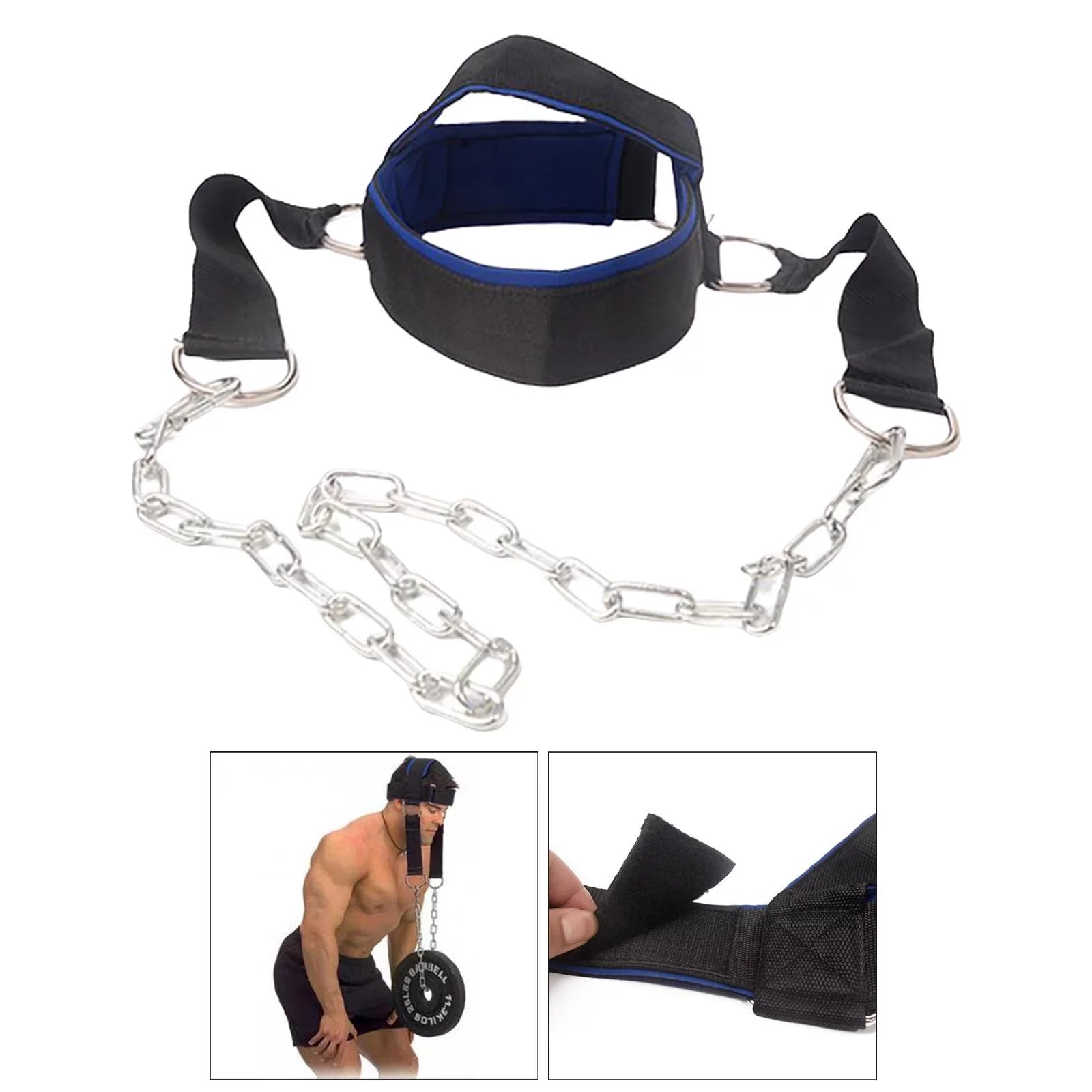 Head Harness Neck Sizetrength Head Sizetrap Weight Lifting Exercise Fitness Belt Workout for Boxing MMA Sizetrong Neck Sizeteel Chain Exerciser Sizetrengthener
