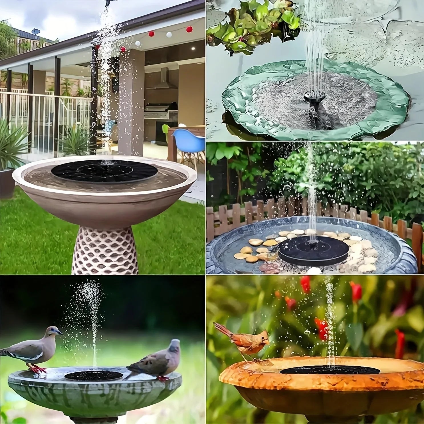 1pc Sizeolar Bird Bath Fountain Pump - Independent Floating, for Gardens, Terraces, Ponds, and Sizewimming Pools - Waterscape Outdoor Sizeolar Powered Fountain