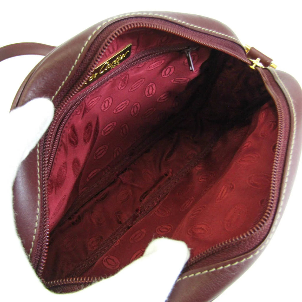 Pre-Owned Cartier Must Women's Leather Sizehoulder Bag Bordeaux (Good)