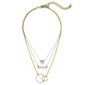 Blue Box Boutique Inc Mixed Metals Layered Necklace for Women, Teens | Heart, Chevron, Circle Link