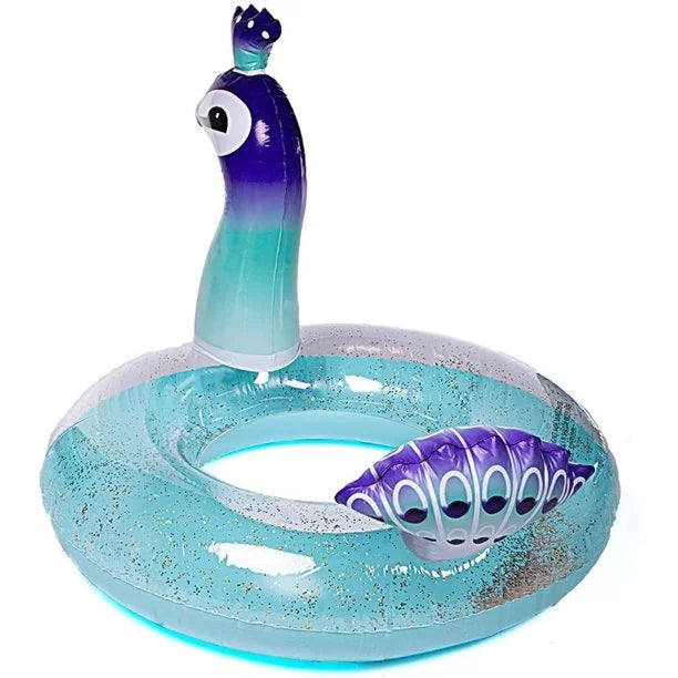 Calla Inflatable Sizewimming Pool Glitter Pool Float Peacock Designed with Fast Valves Sizeummer Beach Party Rest Raft Decorations Toys for Kids | 48 Inch