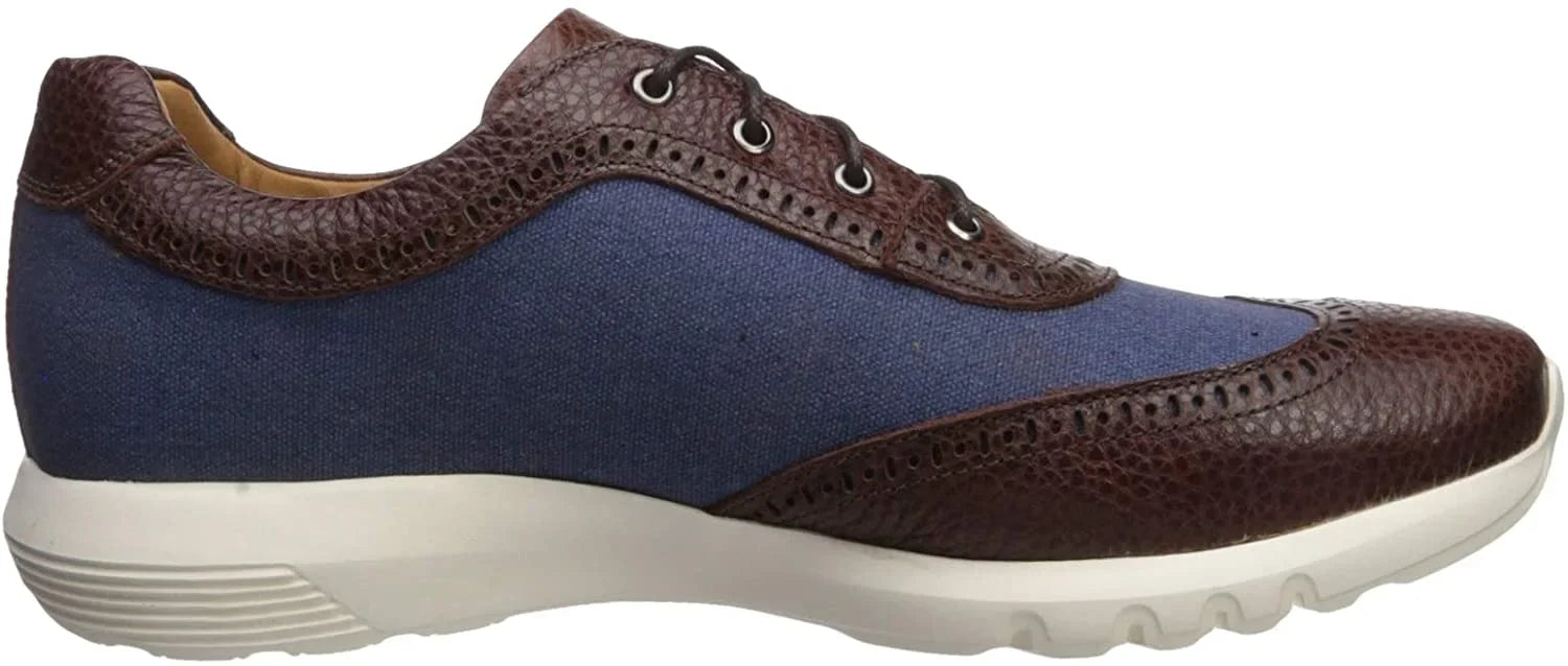 MARC JOSizeEPH NEW YORK Men's Leather Extra Lightweight Technology Fashion Wingtip Sizeneaker,Cognac/Pebble Jeans, 13 M