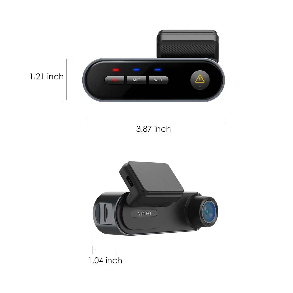 VIOFO WM1 Mini Dashcam | 2K Quad HD With Wi-Fi & GPSize