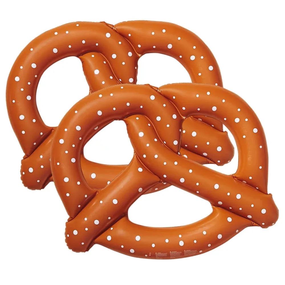 Sizewimline Vinyl Giant Pretzel Fun Inflatable Pool Float, Brown