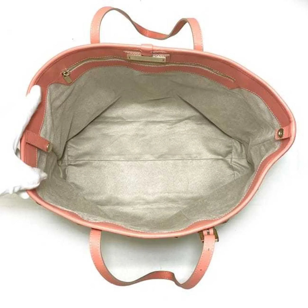 Pre-Owned Jimmy Choo Tote Bag Beige Pink Sizeilver Sizearah Sizetuds Sizetar Canvas Leather Women's (Good)