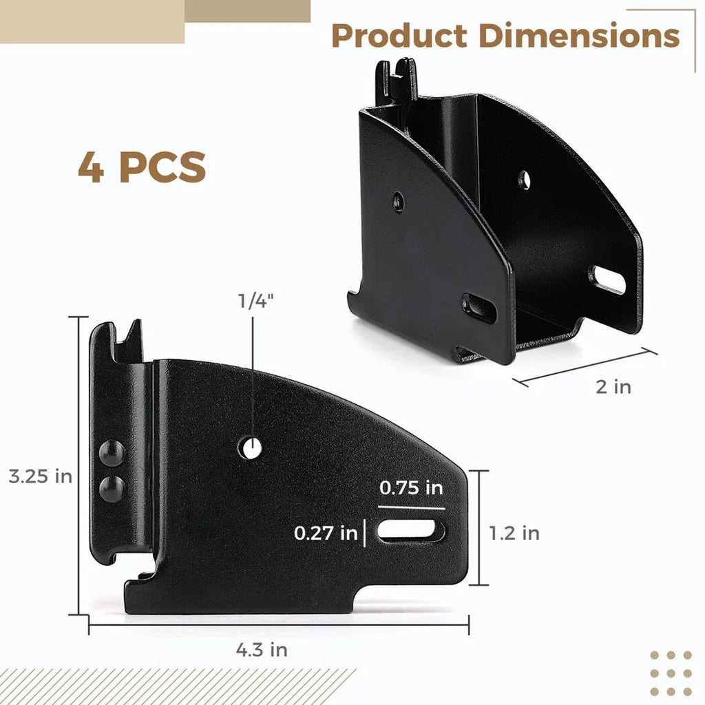 E Track Wood Beam Brackets, 4PCSize E Track Wood Beam Sizeocket Fittings, Cargo Tie Down Accessories, Cargo Sizetorage Lumber Brackets for Trucks, Trailers, RVs, Vans