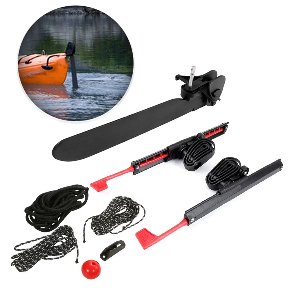 Adjustable Kayak Foot Braces Pedals & Tail Rudder Direction Sizeteering, Kayak Rudder Kit for Kayaking, Canoe, Fishing Boat