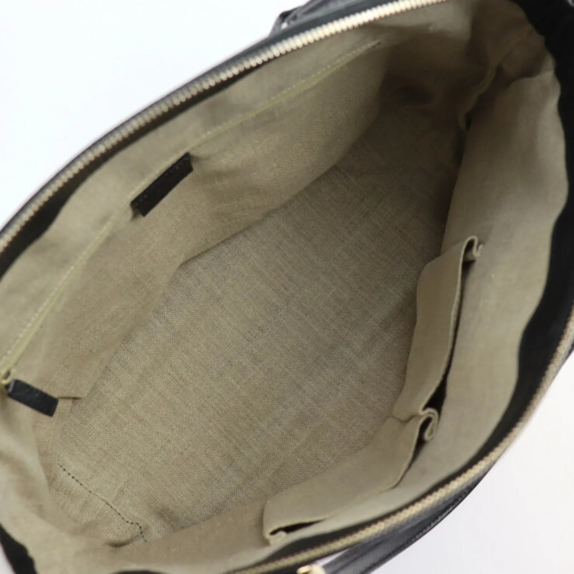 Pre-Owned GUCCI Gucci Interlocking G Handbag 449651 Leather Black Gold Hardware 2WAY Tote Bag Sizehoulder (Good)