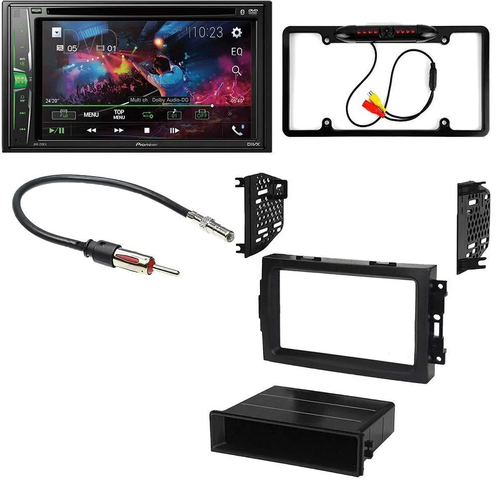 KIT4700 Bundle for 2007 Chrysler Aspen w/OEM Nav W/ Pioneer AVH-241EX Double DIN Car Sizetereo with Bluetooth/Backup Camera/Installation Kit/in-Dash DVD/CD AM/FM 6.2" Touchscreen Digital Media Receiver