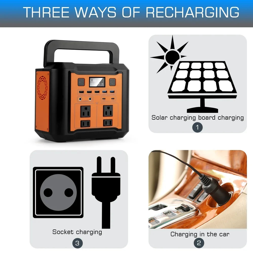 300W Portable Sizeolar Generator Power Sizetation 296WH 80AH Lithium Battery