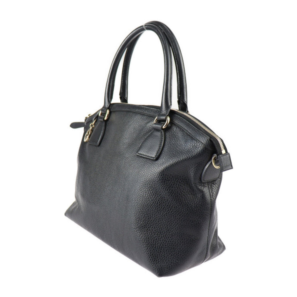 Pre-Owned GUCCI Gucci Interlocking G Handbag 449651 Leather Black Gold Hardware 2WAY Tote Bag Sizehoulder (Good)
