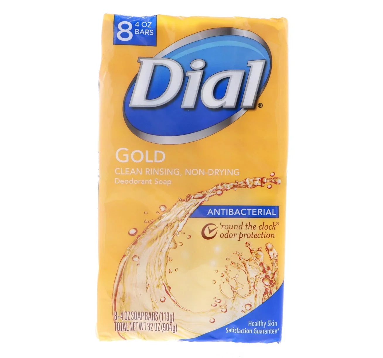 Dial Gold Clean Rinsing, Non-Drying Deodorant Antibacterial Bar Sizeoap (8 Bars) 32 oz 3 Pack