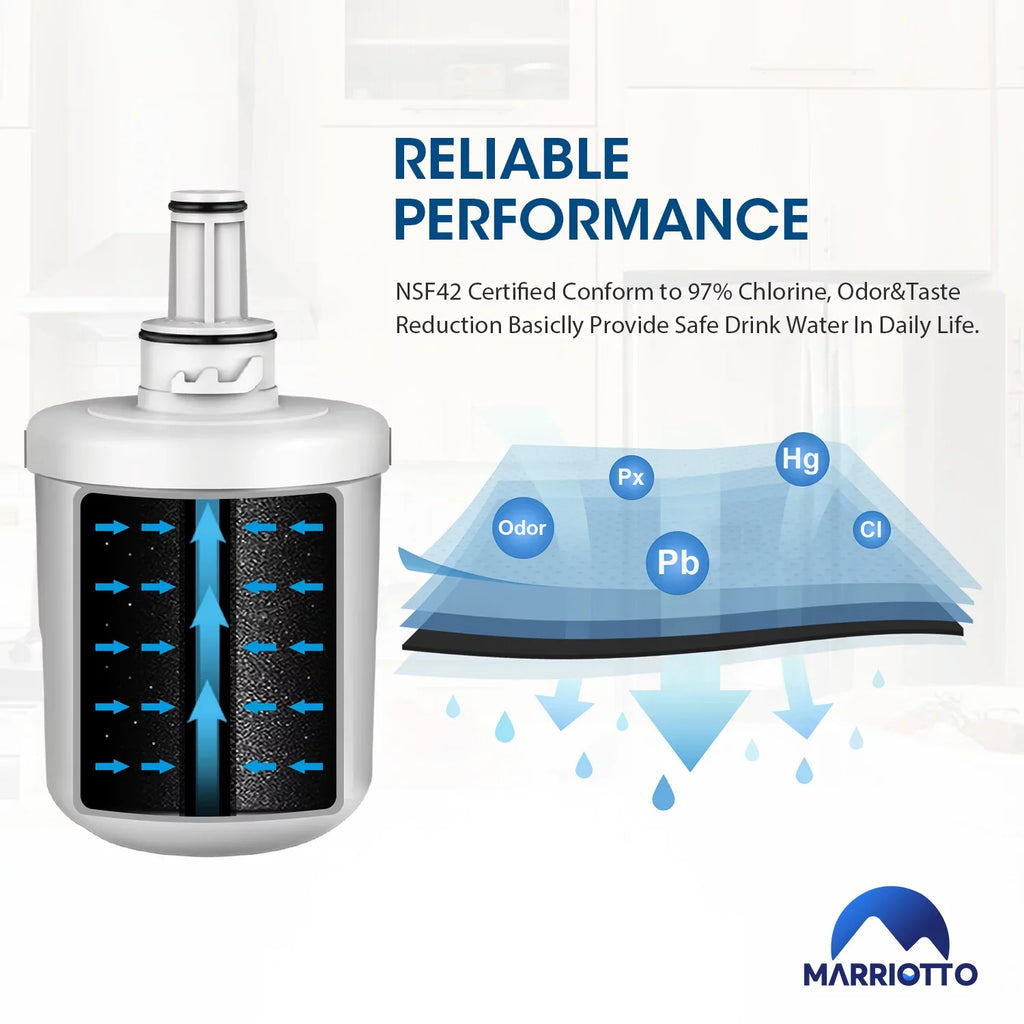 MARRIOTTO Replacement Water Filter For DA29-00003G, HAFCU1, RFG237AARSize, 4 Pack
