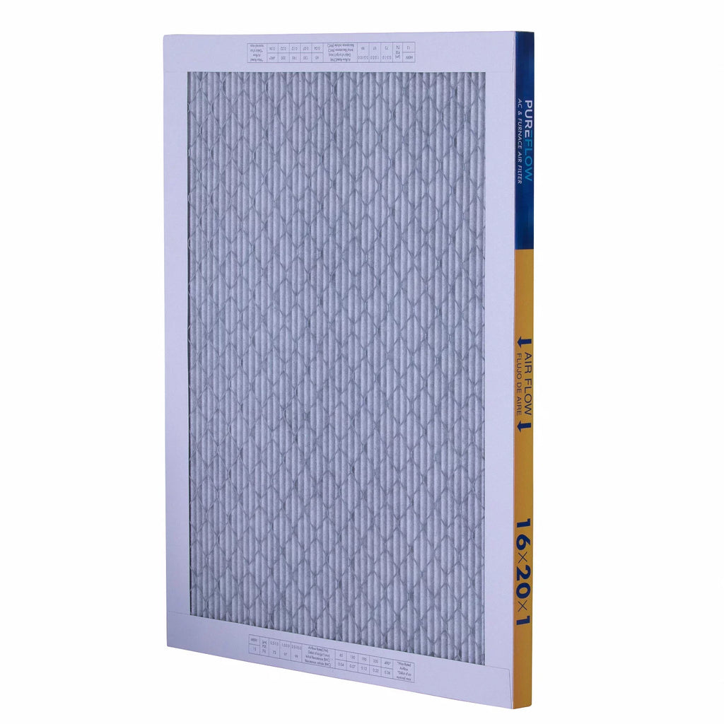 PureFlow, Home Furnace Air Filter 16x20x1, with 4 Layers of Advanced Filtration Technology, MERV-13 Pack-of-2
