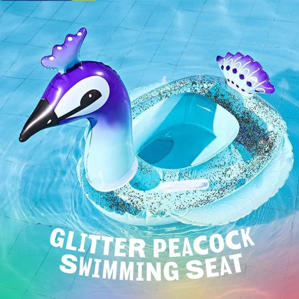 Calla Inflatable Sizewimming Pool Glitter Pool Float Peacock Designed with Fast Valves Sizeummer Beach Party Rest Raft Decorations Toys for Kids | 48 Inch