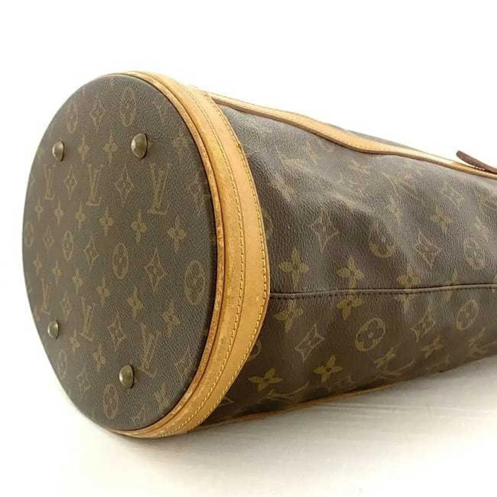 Pre-Owned Louis Vuitton Bucket GM Brown Monogram M42236 Canvas Nume Leather VI0914 LOUISize VUITTON Bag Women's (Fair)