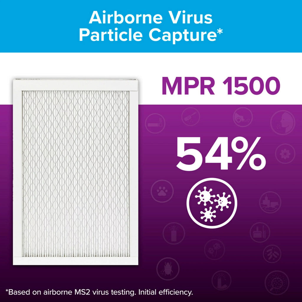 Filtrete 14x30x1 Air Filter, MPR 1500 MERV 12, Advanced Allergen Reduction, 4 Filters