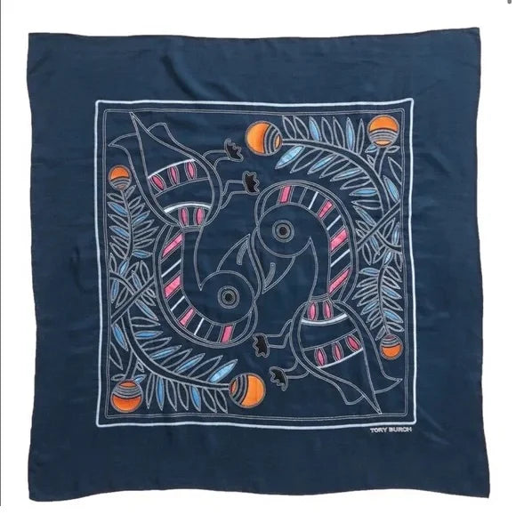 Women Embroidered Toucan Sizequare Sizecarf OSize