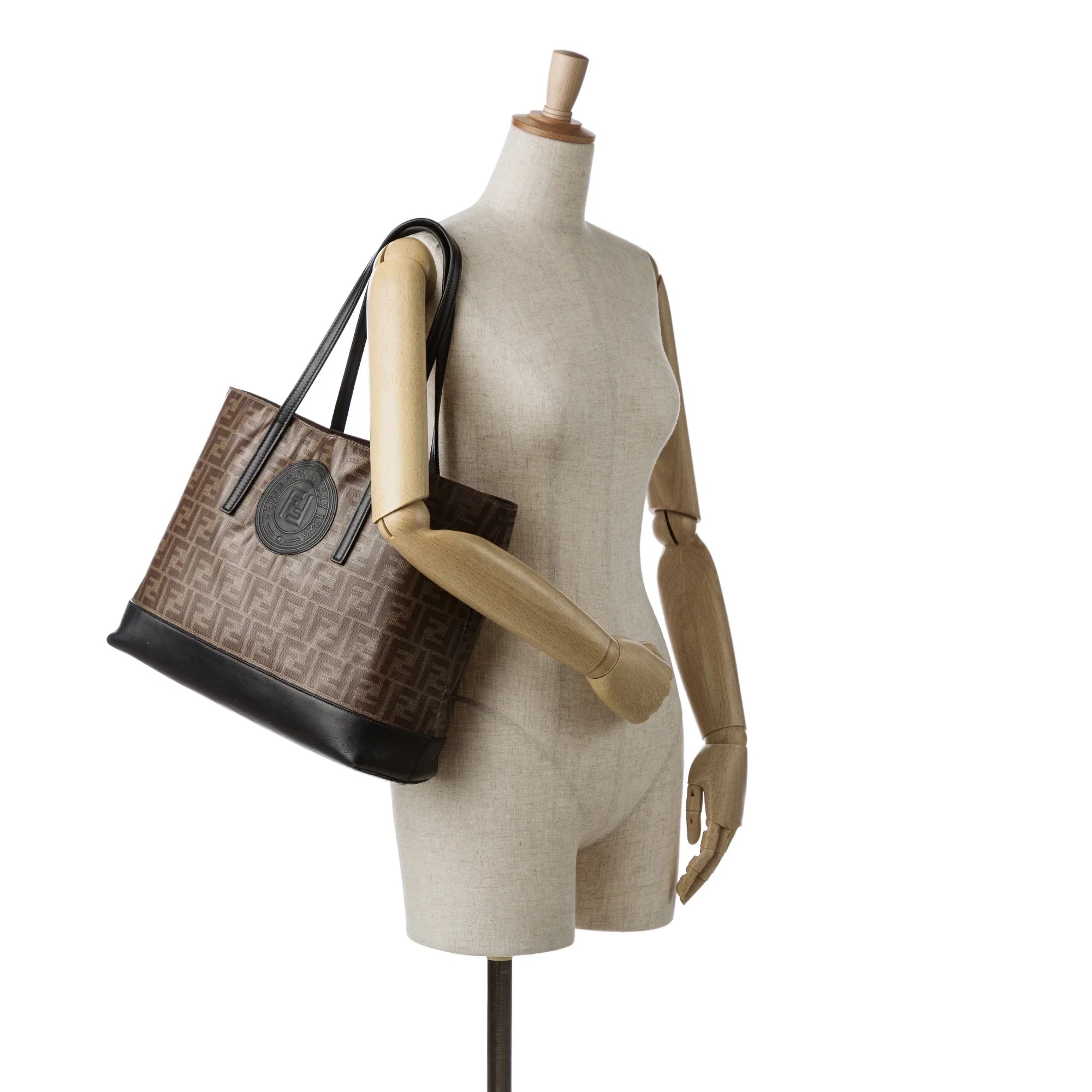Pre-Owned Authenticated Fendi Zucca Tote Bag Coated Canvas Fabric Brown Unisex (Good)