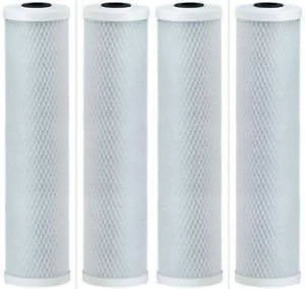4 Pack Activated Carbon Block Water Filter Cartridges Compatible With Brita USizeSize-120 Models  Removes Bad Taste  Whole House Replacement Cartridge  1 Micron  Universal Drop-In 10" Cartridge