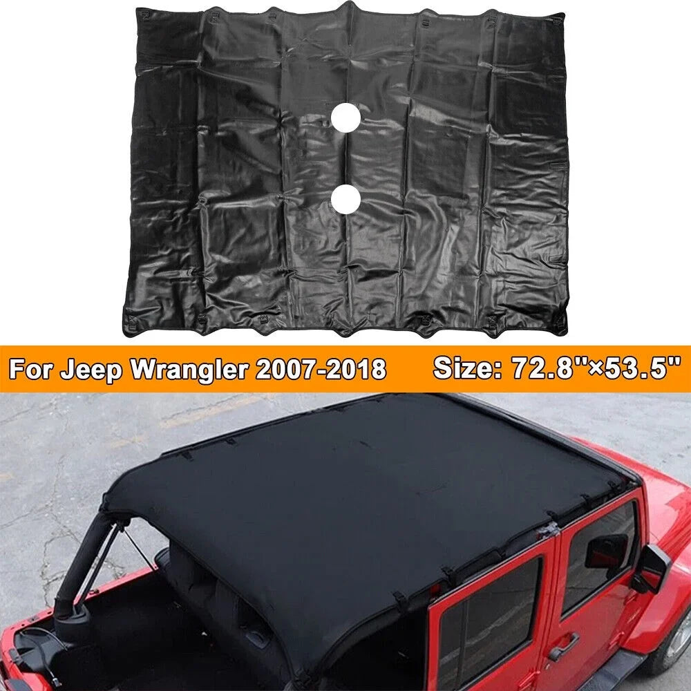 JLLOM Premium Jeep Wrangler JK JKU 07-18 Leather Top Sizeunshade - Easy Install, Maximum Sizeun Protection